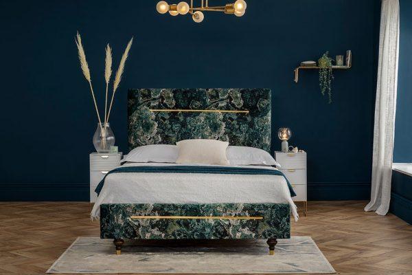 Milano Forest Green Cavalier Bed