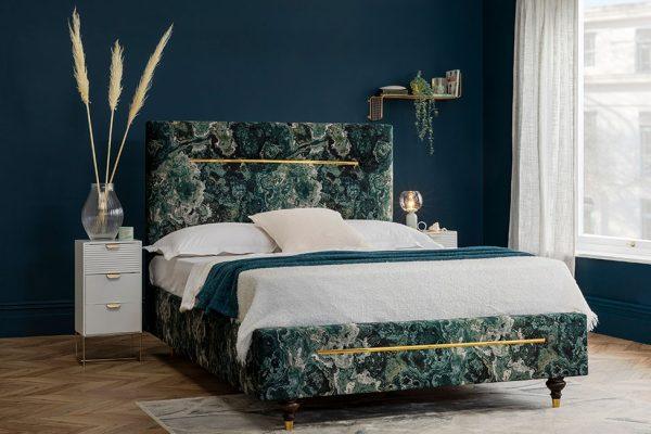 Milano Forest Green Cavalier Bed