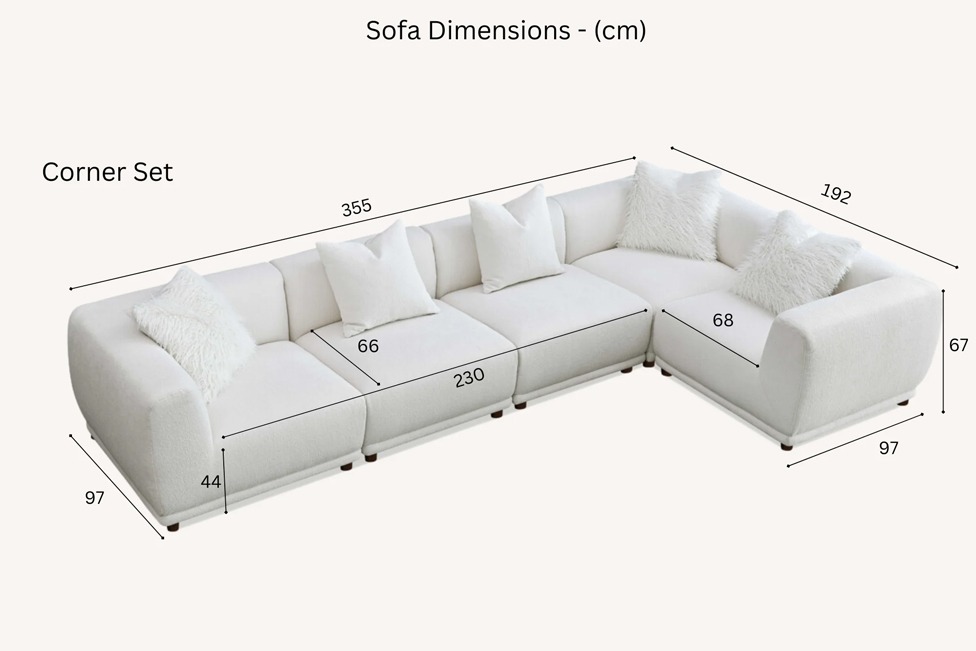 Mellbour Devon Modular Corner Group in Polar Boucle - Image 16