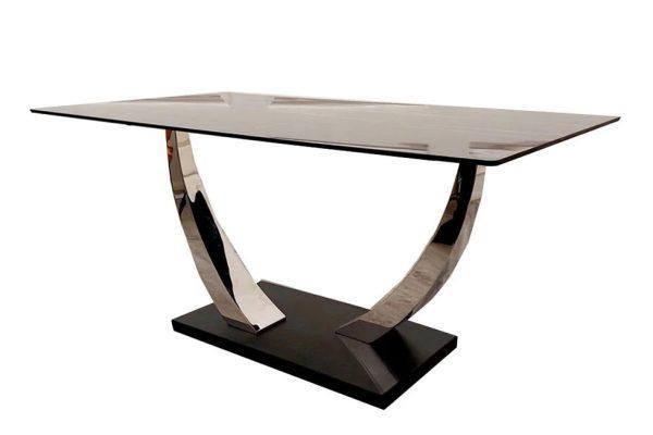 Venus Dining Table with 4 Black Luna Chairs