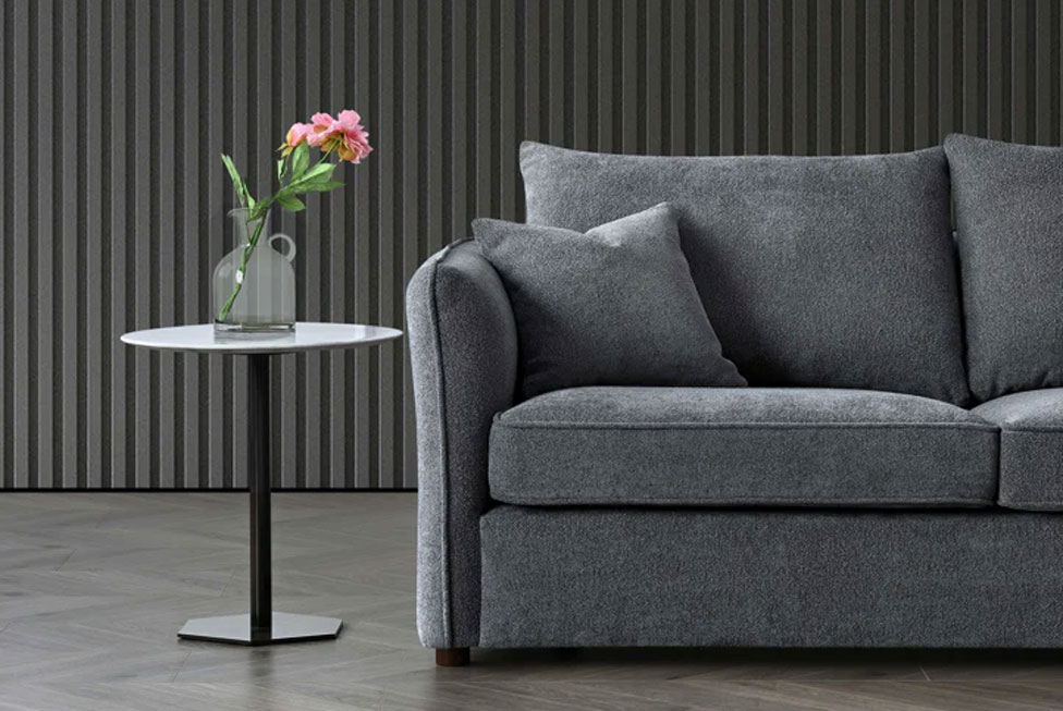 The Mellbour Ashford Corner Chaise in Charcoal Boucle - Image 4