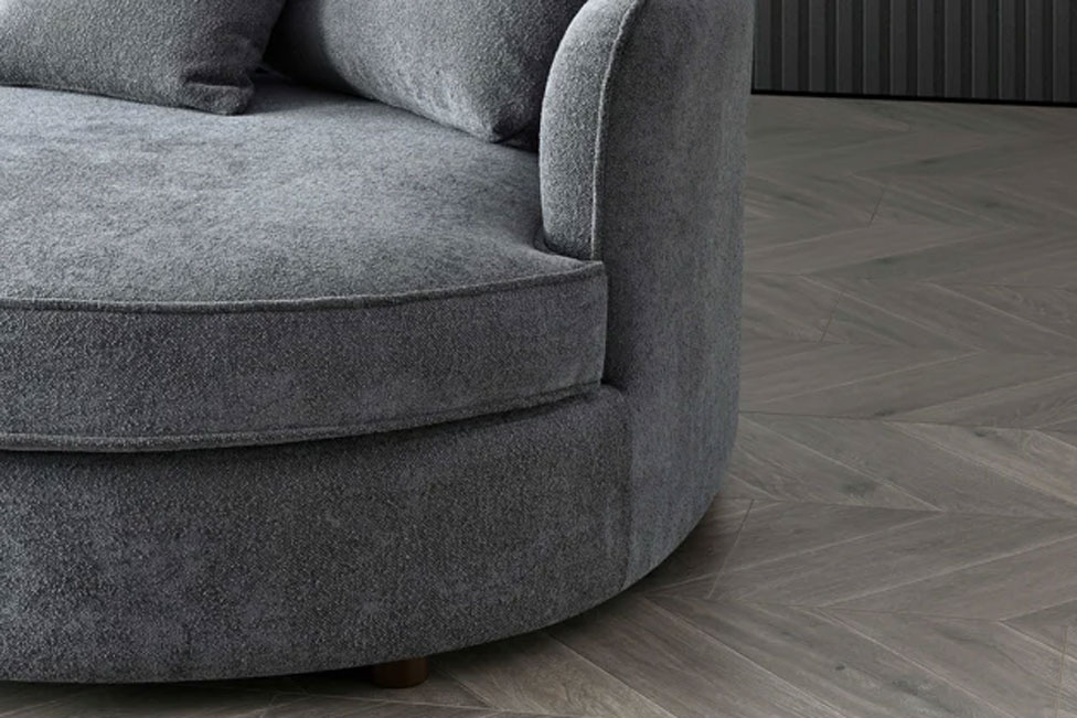 The Mellbour Ashford Corner Chaise in Charcoal Boucle - Image 5