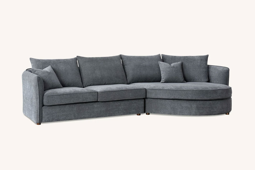 The Mellbour Ashford Corner Chaise in Charcoal Boucle - Image 6