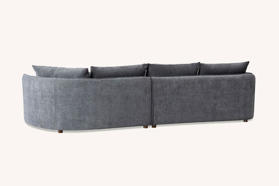 The Mellbour Ashford Corner Chaise in Charcoal Boucle - Image 7