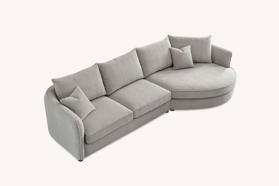 The Mellbour Ashford Corner Chaise in Pebble Boucle - Image 4