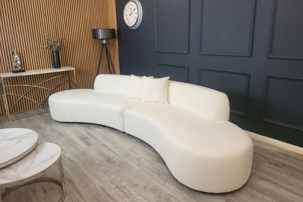 The Mellbour Aspen Curved Cinema Boucle Sofa - Image 14