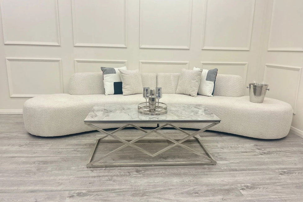 The Mellbour Aspen Curved Cinema Boucle Sofa - Image 9