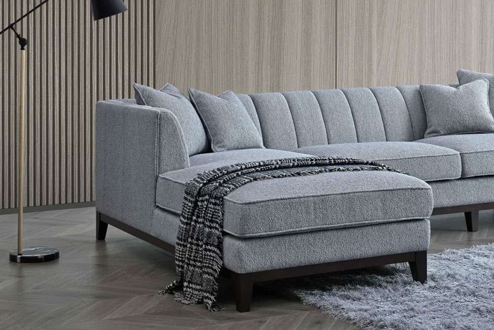 The Mellbour Ellswood Left Hand Corner Group in Dolphin Boucle - Image 3