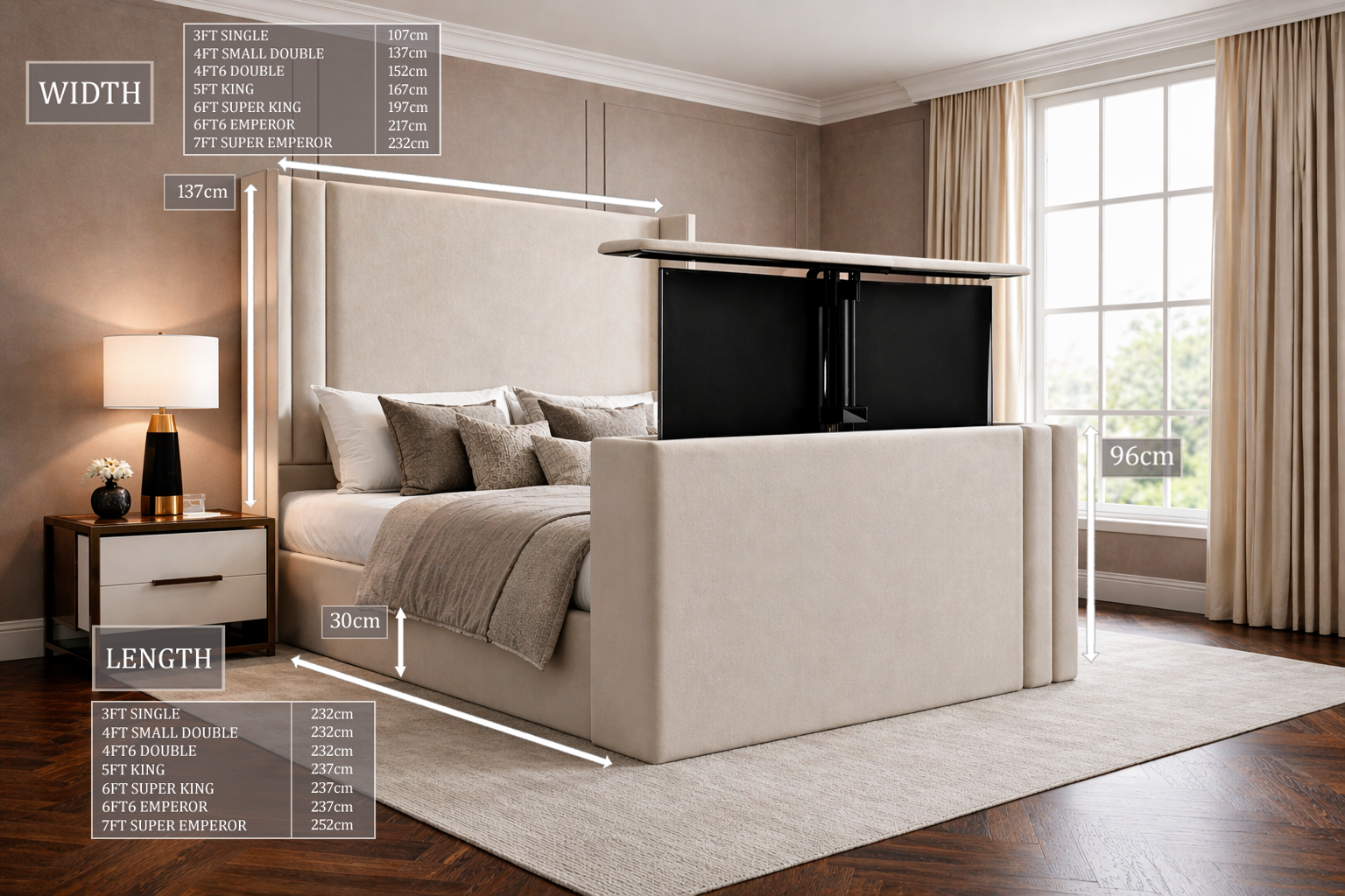 Manhattan Wingback Tv Bed - Image 2